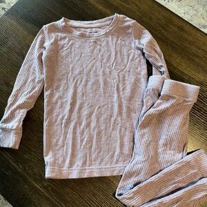 Little Sleepies Heather Smokey Lavender Ribbed Pajama Set